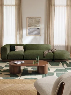 Diván modular de borreguillo bouclé con reposapiés Natalie Sofás