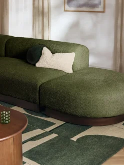 Diván modular de borreguillo bouclé con reposapiés Natalie Sofás