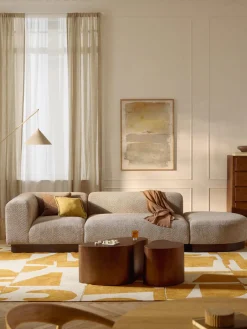 Best Diván modular de borreguillo bouclé con reposapiés Natalie Sofás