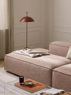 Sofás>Westwing Collection Diván modular de mezcla de lino Lennon Mezcla de lino rojo óxido