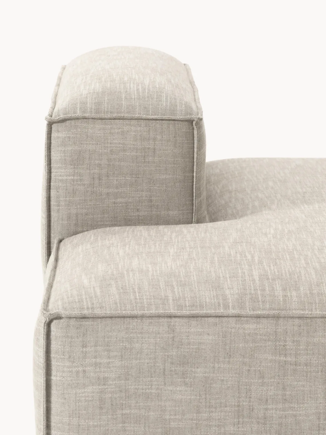 Sofás>Westwing Collection Diván modular de mezcla de lino Lennon Mezcla de lino gris