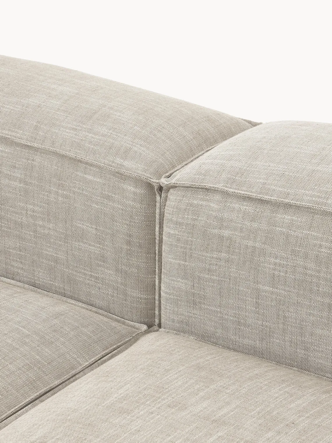 Sofás>Westwing Collection Diván modular de mezcla de lino Lennon Mezcla de lino gris