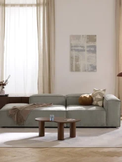 Sofás>Westwing Collection Diván modular de pana Lennon Pana gris