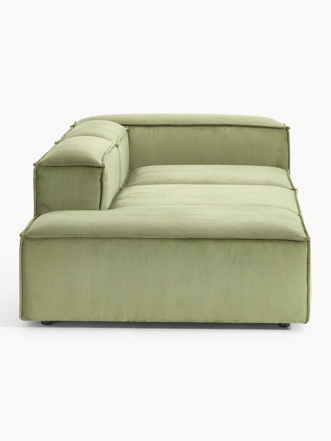 Sofás>Westwing Collection Diván modular de pana Lennon Pana verde oliva