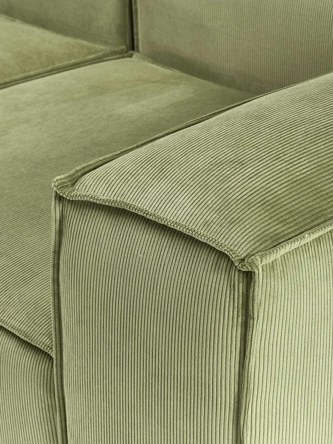 Sofás>Westwing Collection Diván modular de pana Lennon Pana verde oliva