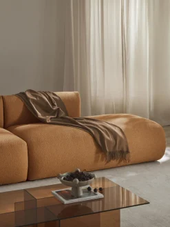 Sofás>Westwing Collection Diván modular en tejido bouclé Sofia Bouclé marrón claro