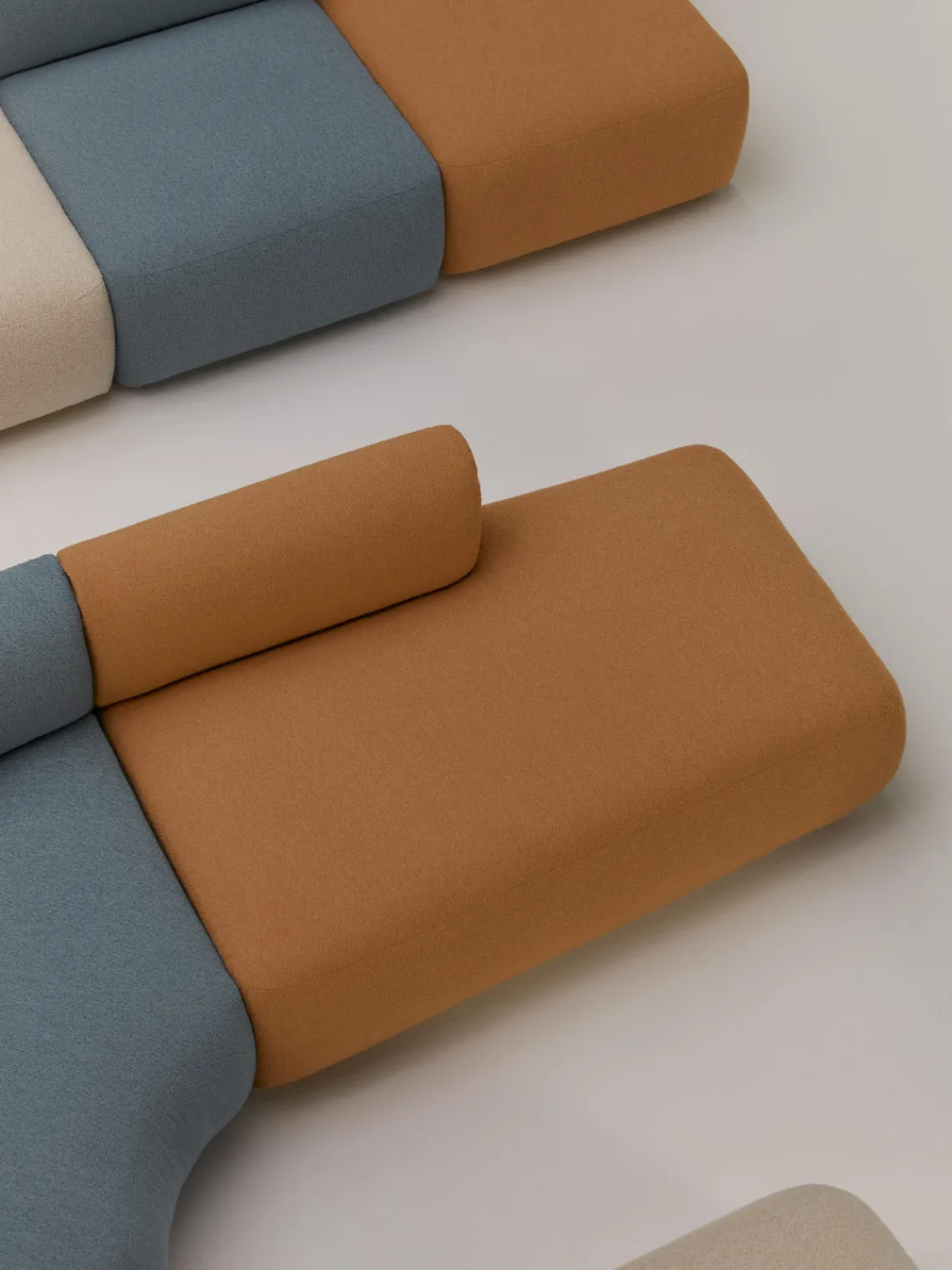 Sofás>Westwing Collection Diván modular en tejido bouclé Sofia Bouclé marrón claro