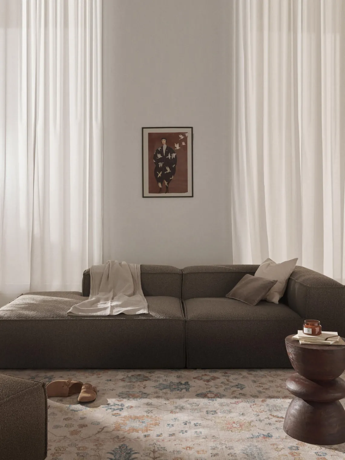 New Diván modular en tejido bouclé Lennon Sofás