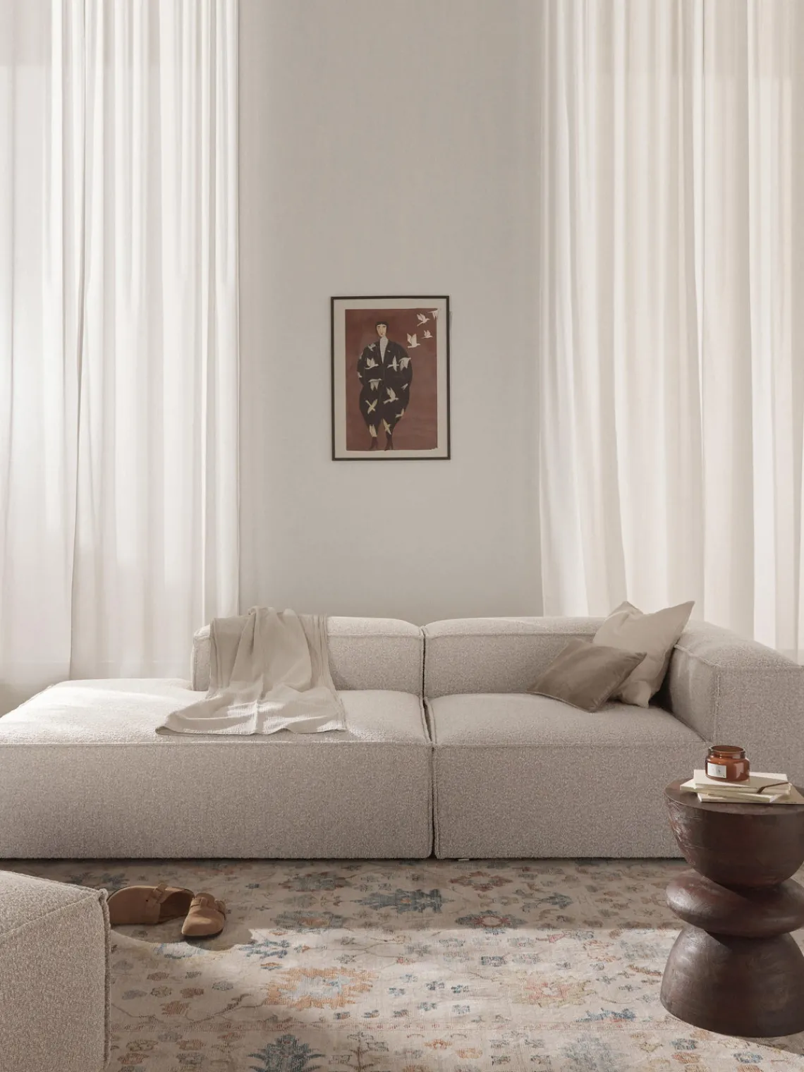 New Diván modular en tejido bouclé Lennon Sofás