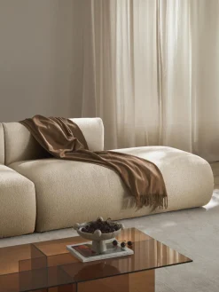 Sofás>Westwing Collection Diván modular en tejido bouclé Sofia Bouclé beige claro