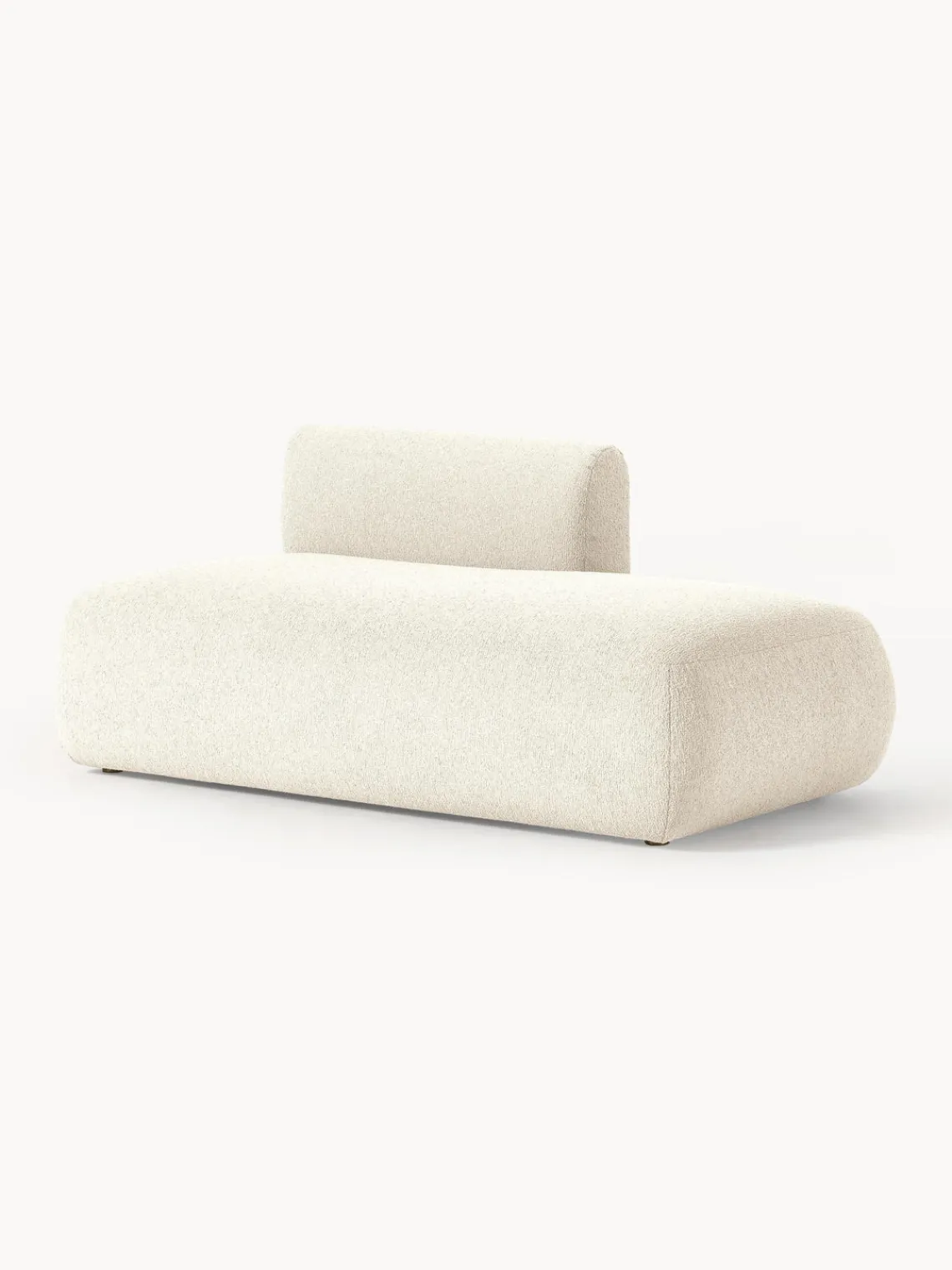 Sofás>Westwing Collection Diván modular en tejido bouclé Sofia Bouclé blanco Off White