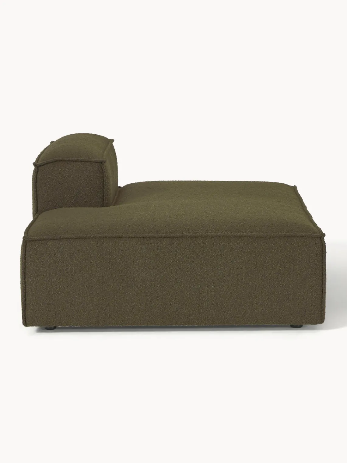 Sofás>Westwing Collection Diván modular en tejido bouclé Lennon Bouclé verde oliva