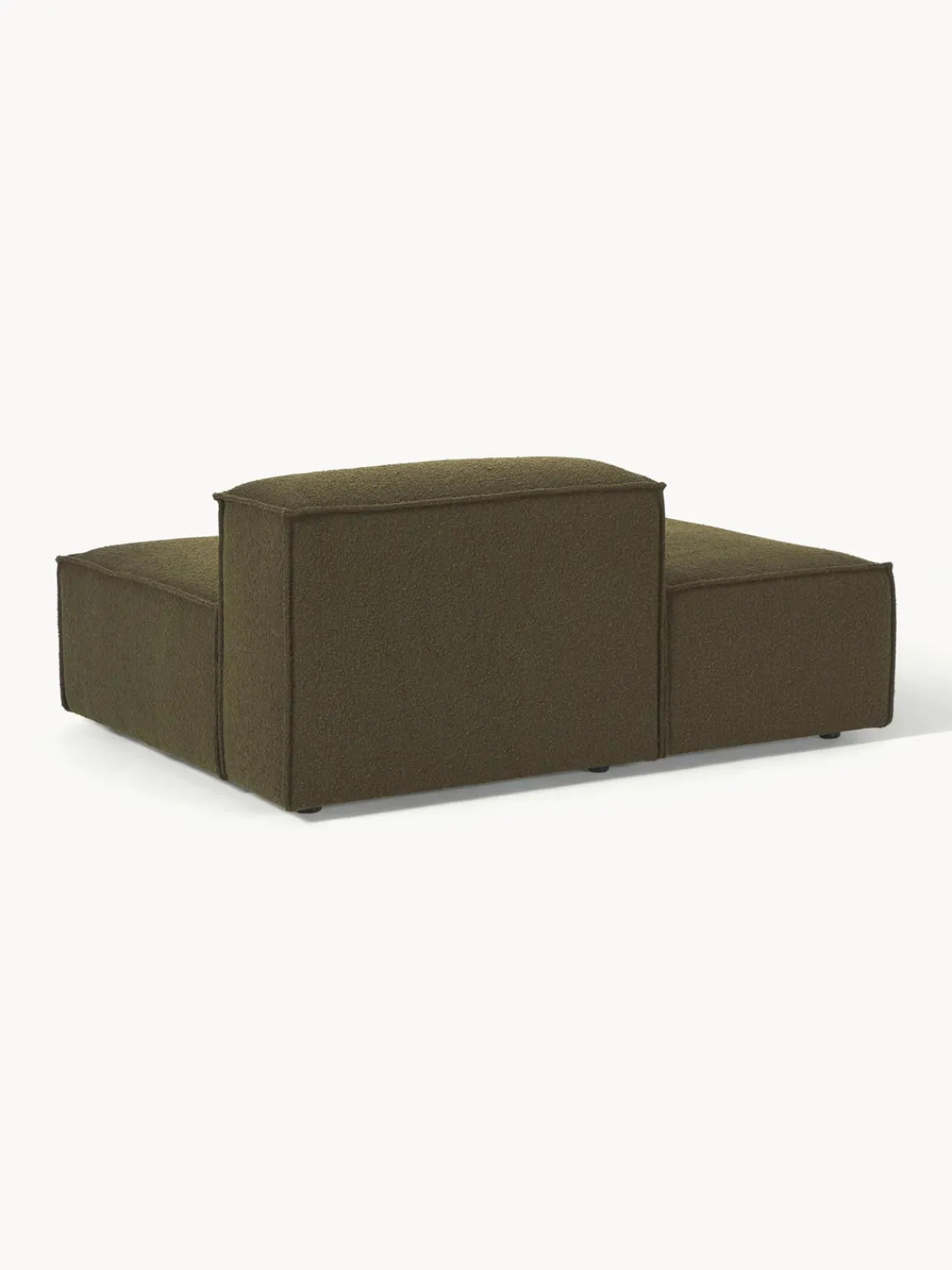 Sofás>Westwing Collection Diván modular en tejido bouclé Lennon Bouclé verde oliva