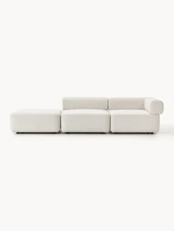 Sofás>Westwing Collection Diván modular en tejido bouclé Anton Bouclé blanco Off White
