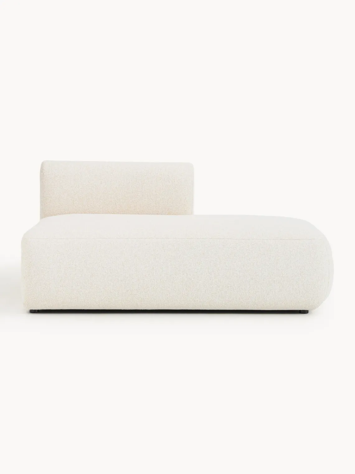 Sofás>Westwing Collection Diván modular en tejido bouclé Sofia Bouclé jaspeado, blanco crema