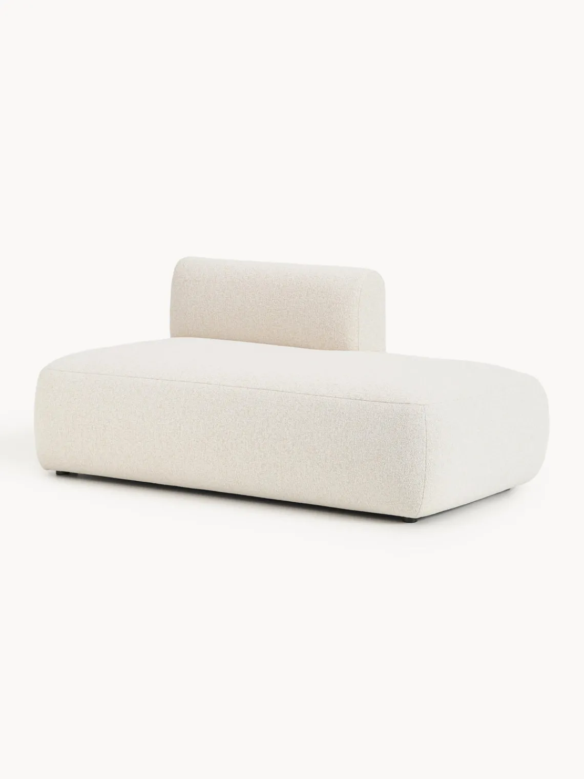 Sofás>Westwing Collection Diván modular en tejido bouclé Sofia Bouclé jaspeado, blanco crema