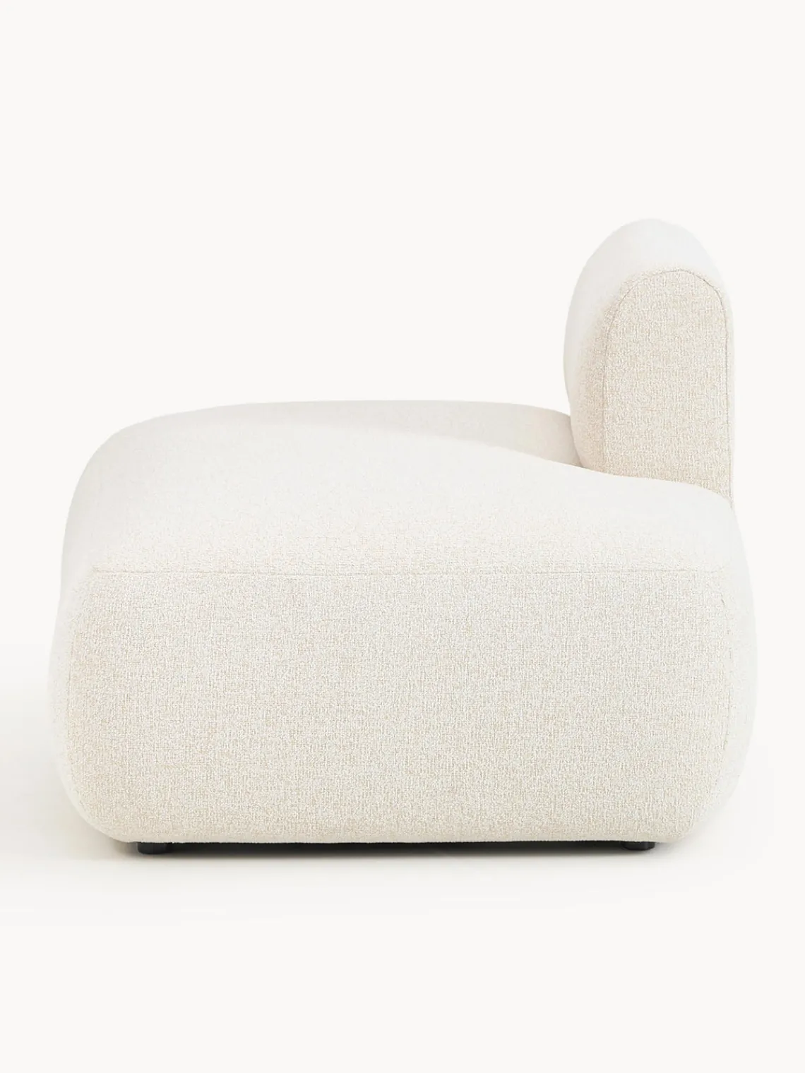 Sofás>Westwing Collection Diván modular en tejido bouclé Sofia Bouclé jaspeado, blanco crema