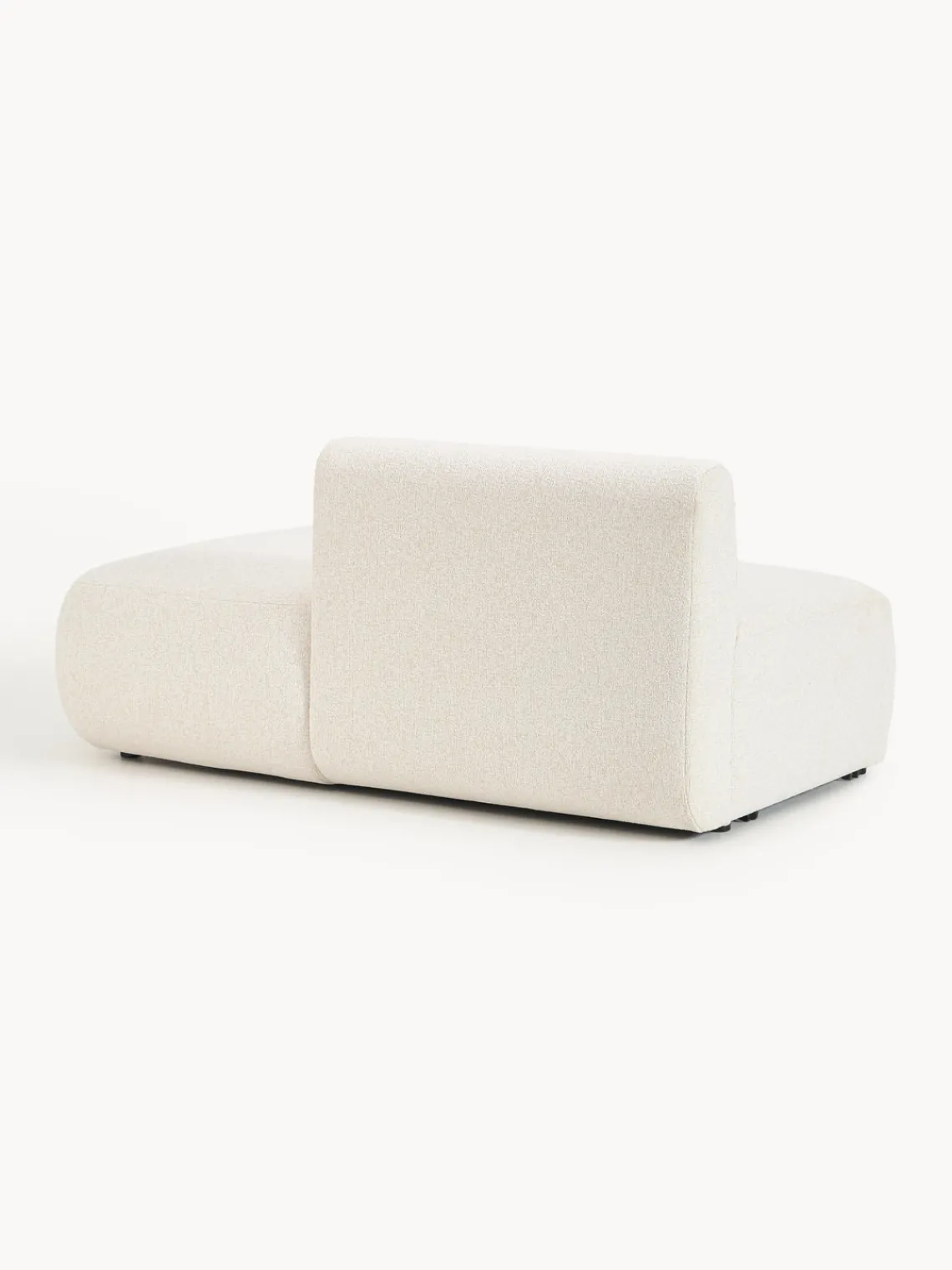 Sofás>Westwing Collection Diván modular en tejido bouclé Sofia Bouclé jaspeado, blanco crema