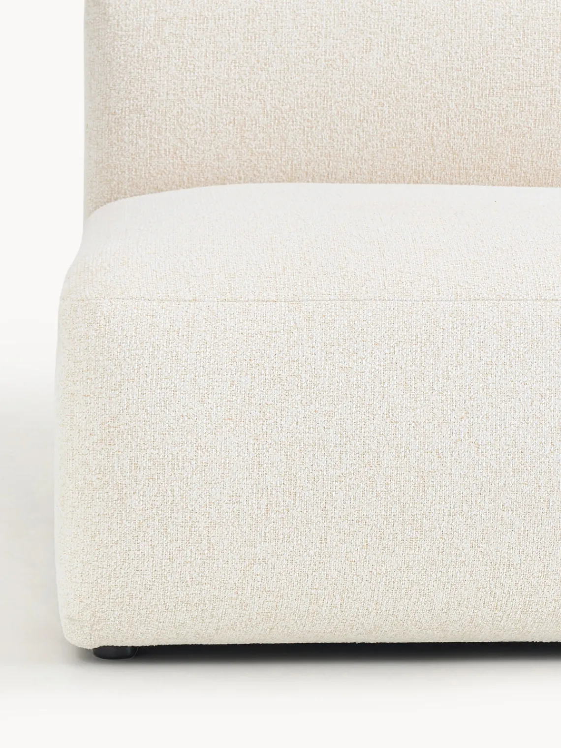 Sofás>Westwing Collection Diván modular en tejido bouclé Sofia Bouclé jaspeado, blanco crema