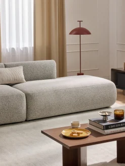 Sofás>Westwing Collection Diván modular en tejido bouclé Sofia Bouclé jaspeado, beige