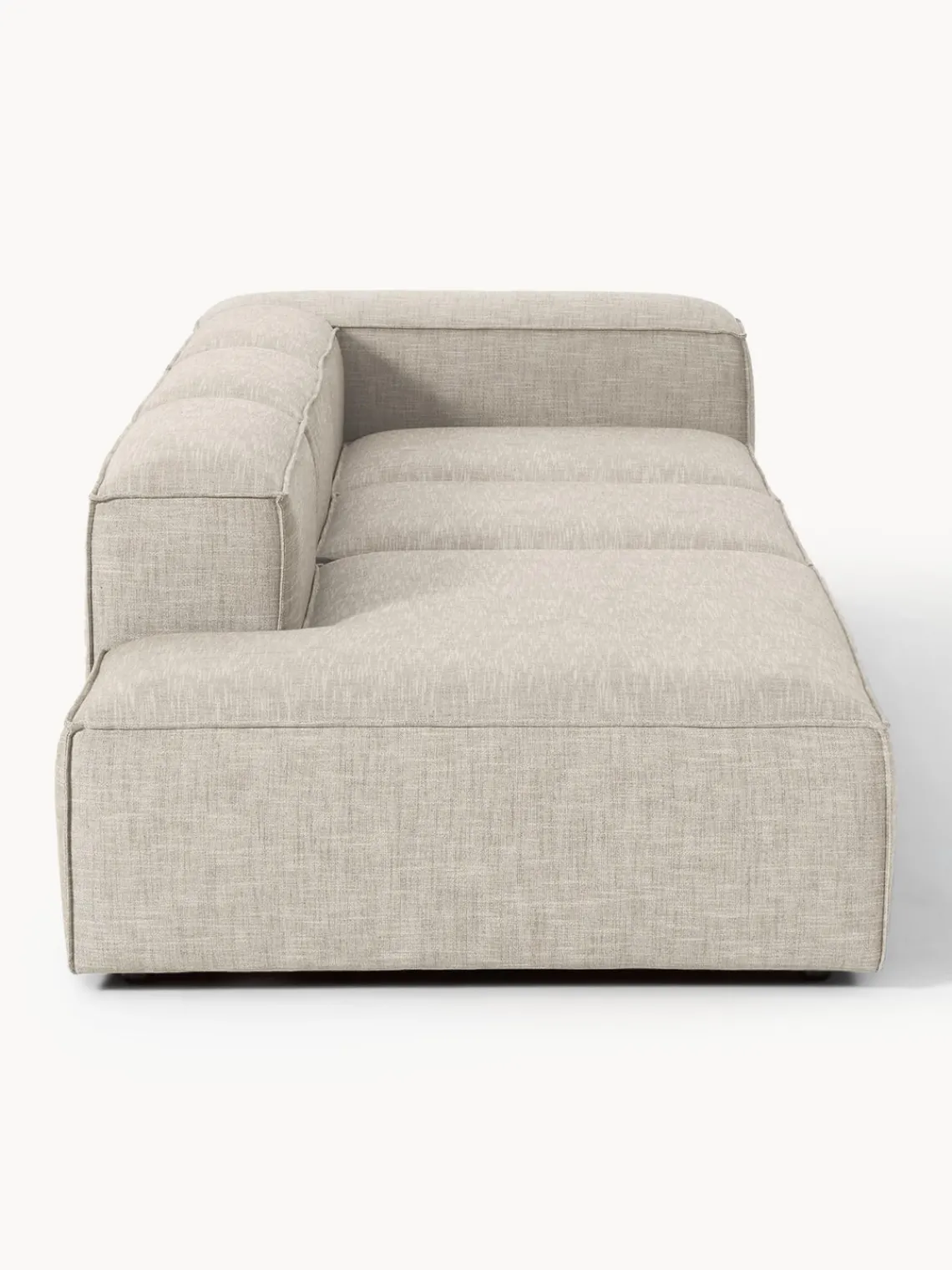 Sofás>Westwing Collection Diván modular grande de mezcla de lino Lennon Mezcla de lino gris