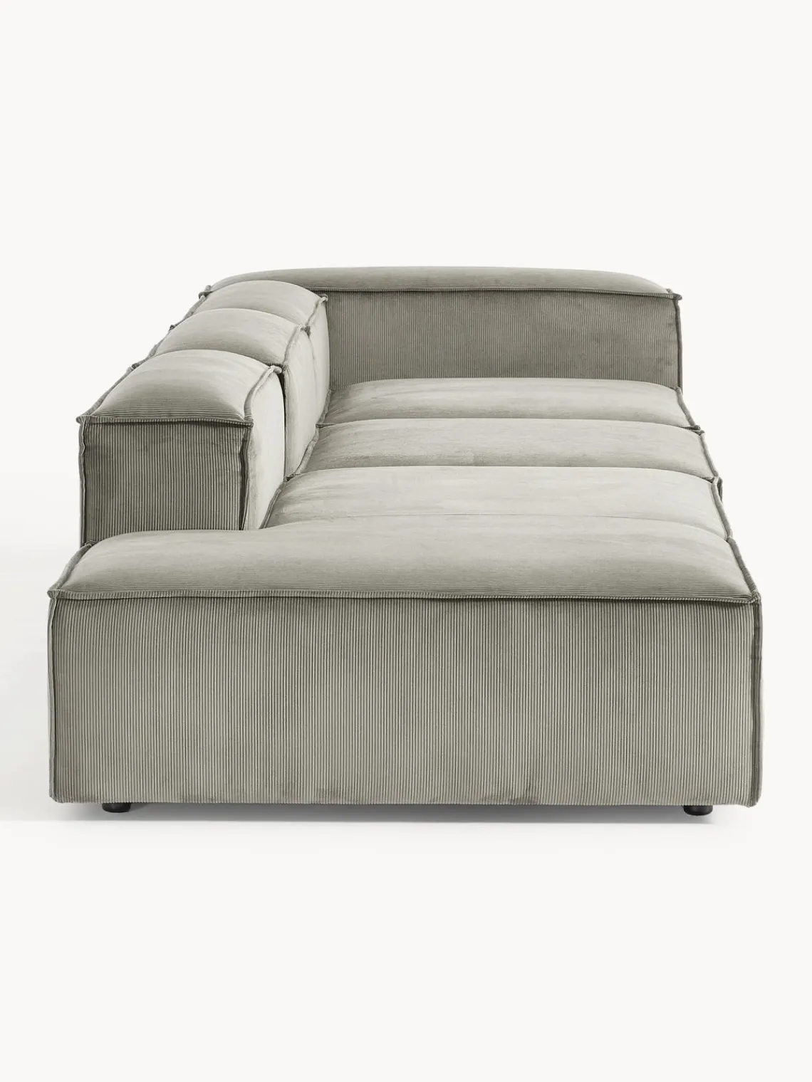 Sofás>Westwing Collection Diván modular grande de pana Lennon Pana gris