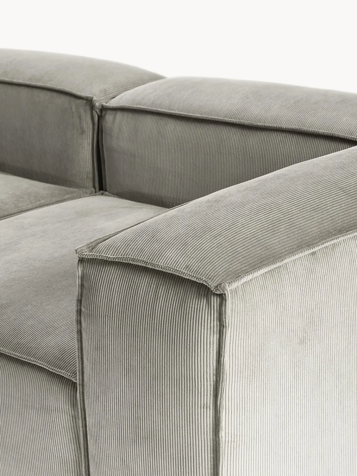 Sofás>Westwing Collection Diván modular grande de pana Lennon Pana gris