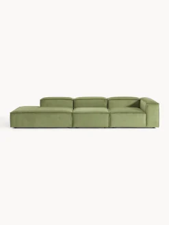 Sofás>Westwing Collection Diván modular grande de pana Lennon Pana verde oliva
