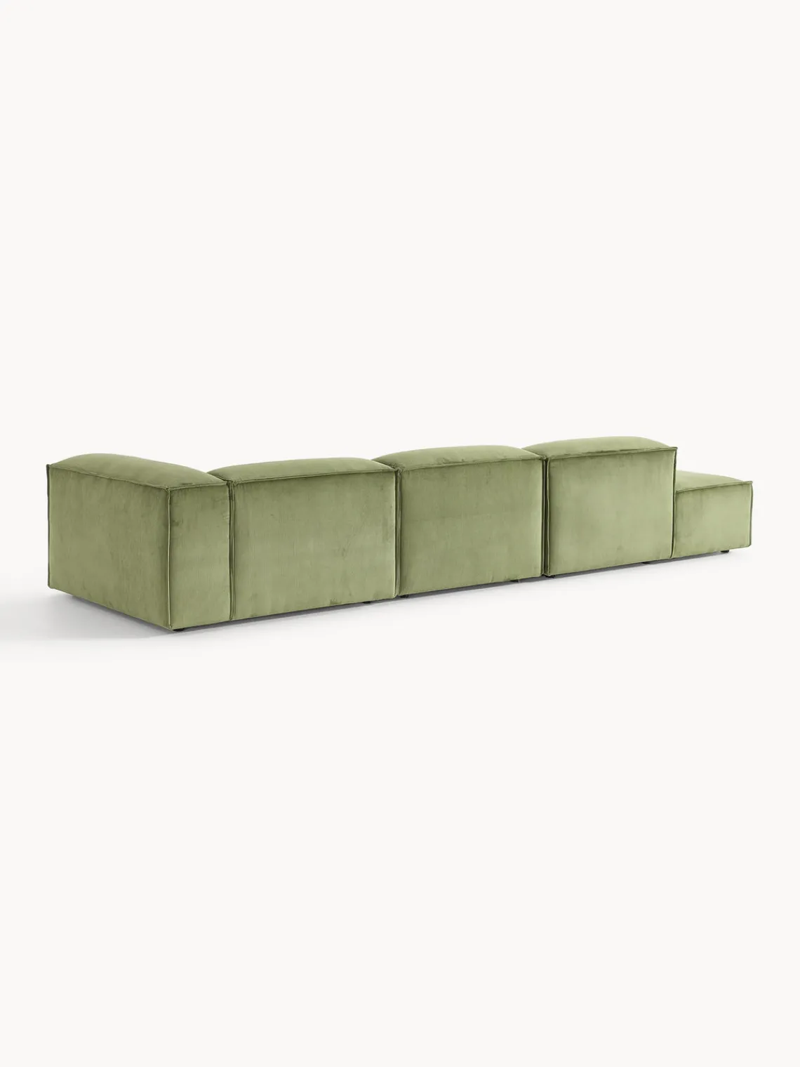 Sofás>Westwing Collection Diván modular grande de pana Lennon Pana verde oliva