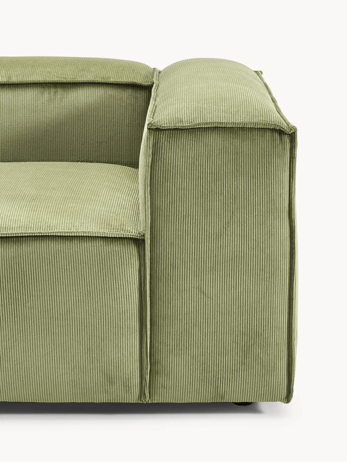 Sofás>Westwing Collection Diván modular grande de pana Lennon Pana verde oliva