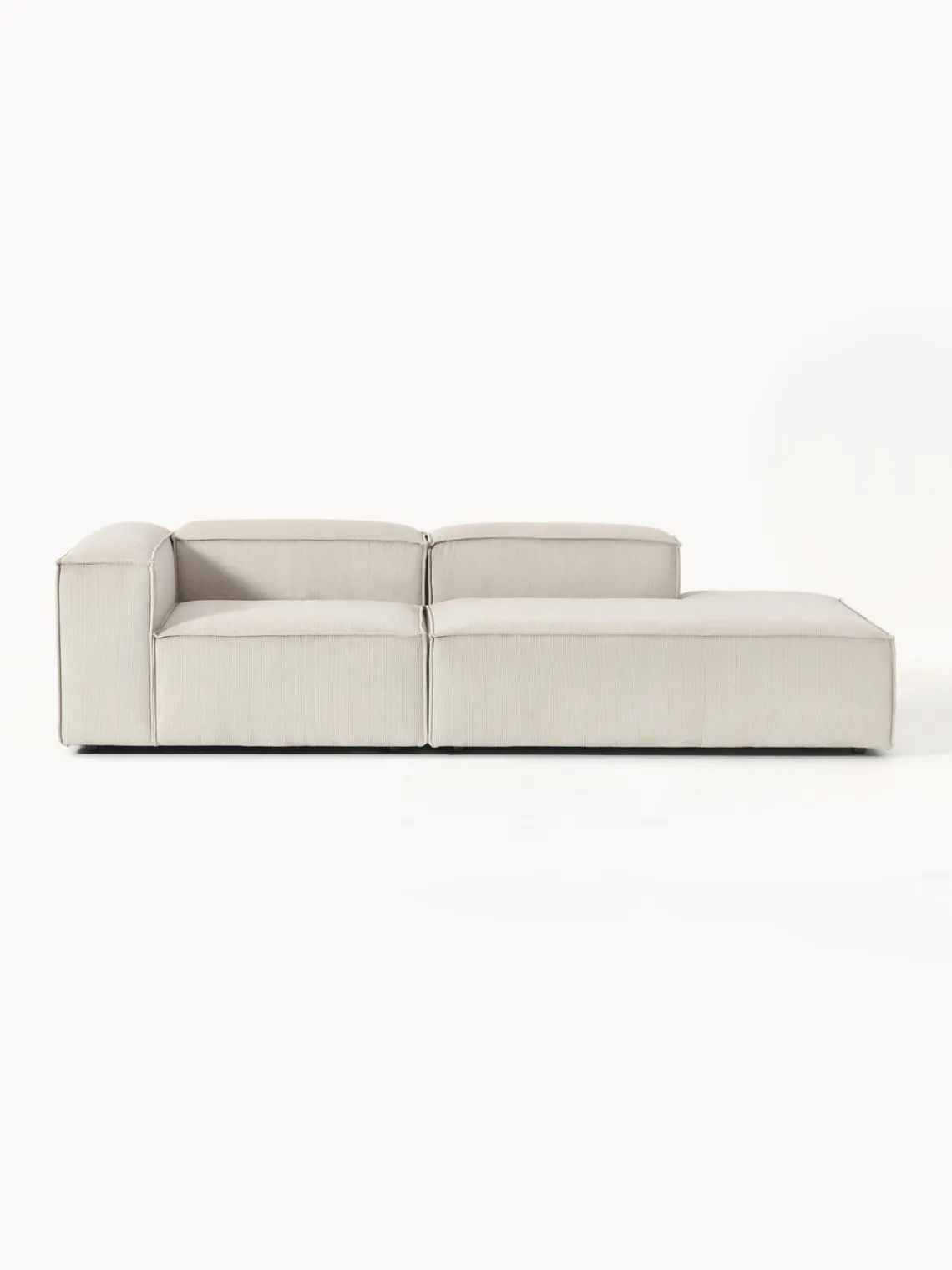 Sofás>Westwing Collection Diván modular grande de pana Lennon Pana beige claro