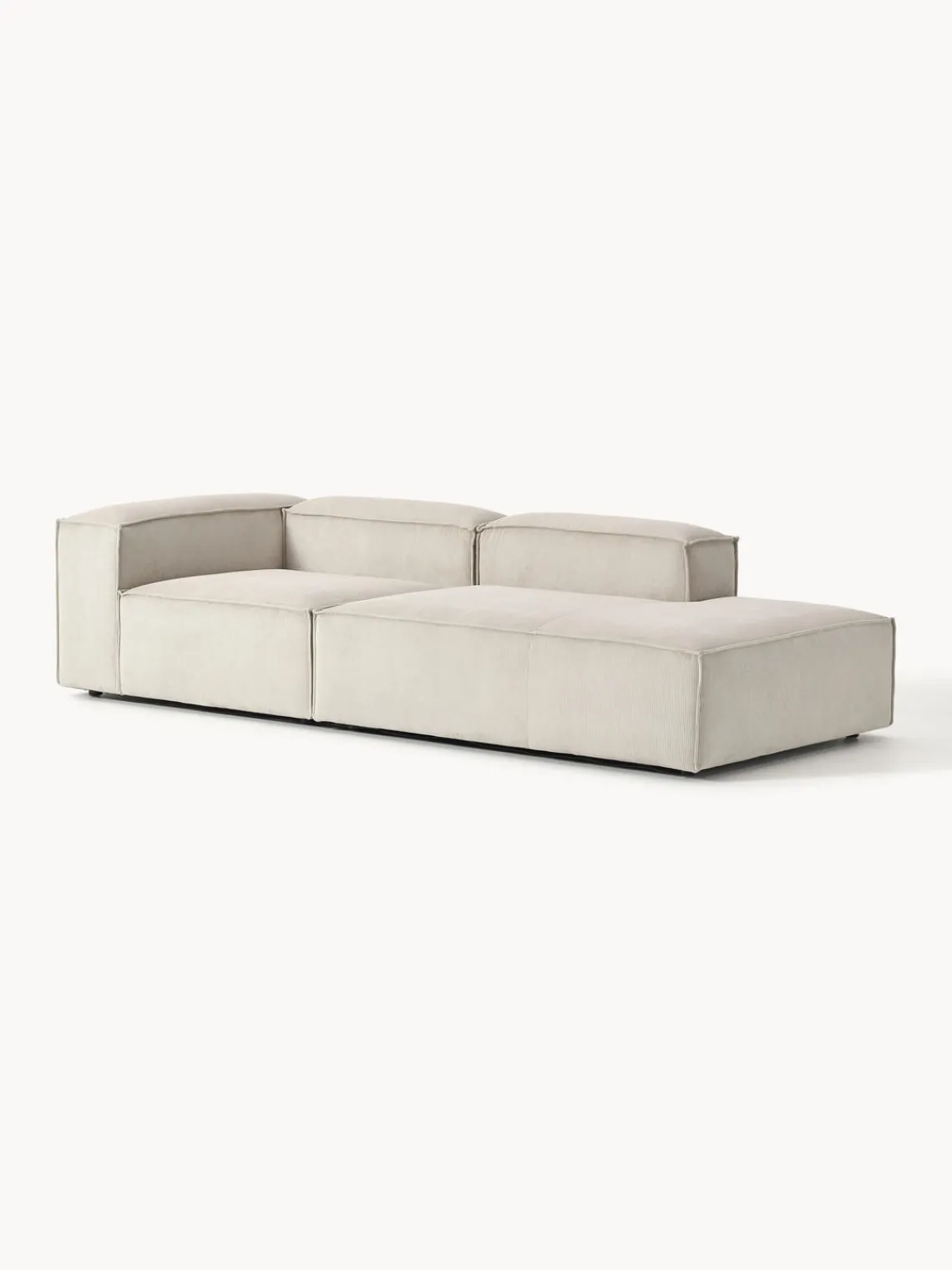 Sofás>Westwing Collection Diván modular grande de pana Lennon Pana beige claro