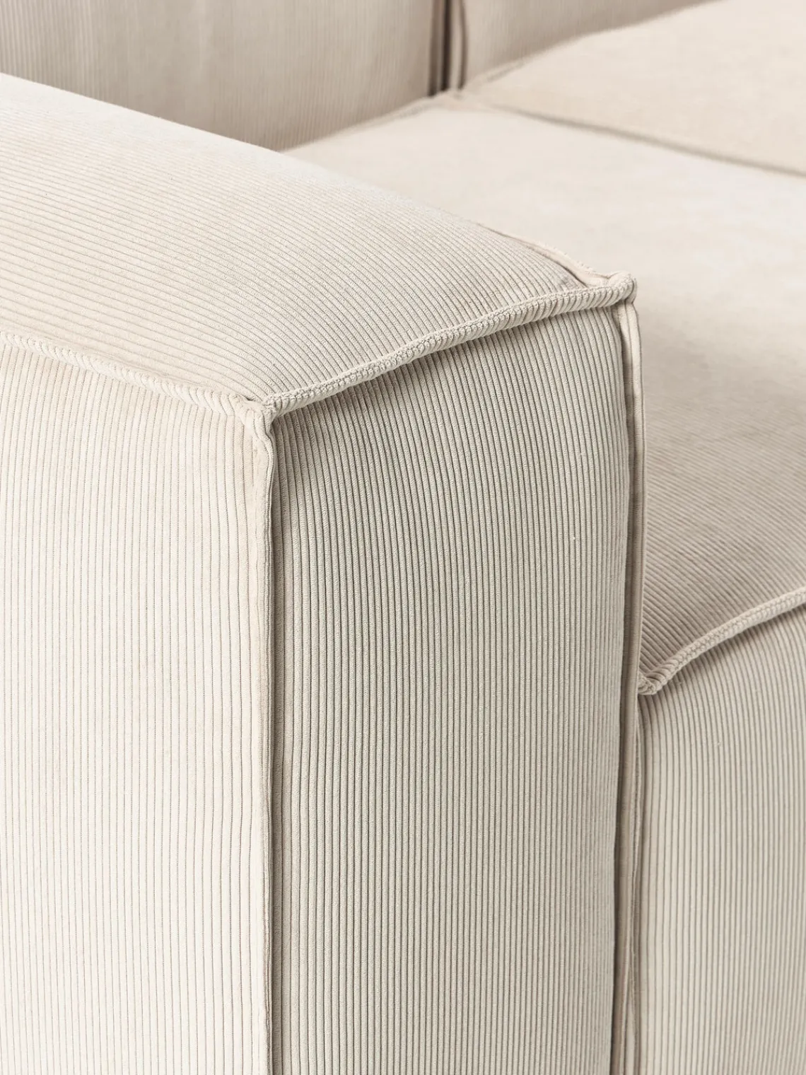 Sofás>Westwing Collection Diván modular grande de pana Lennon Pana beige claro