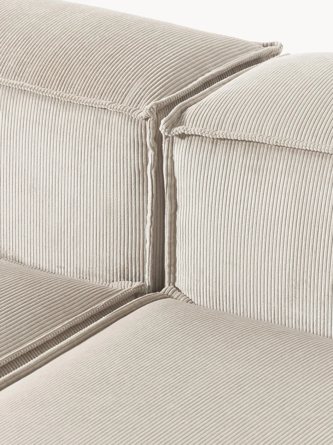 Sofás>Westwing Collection Diván modular grande de pana Lennon Pana beige claro