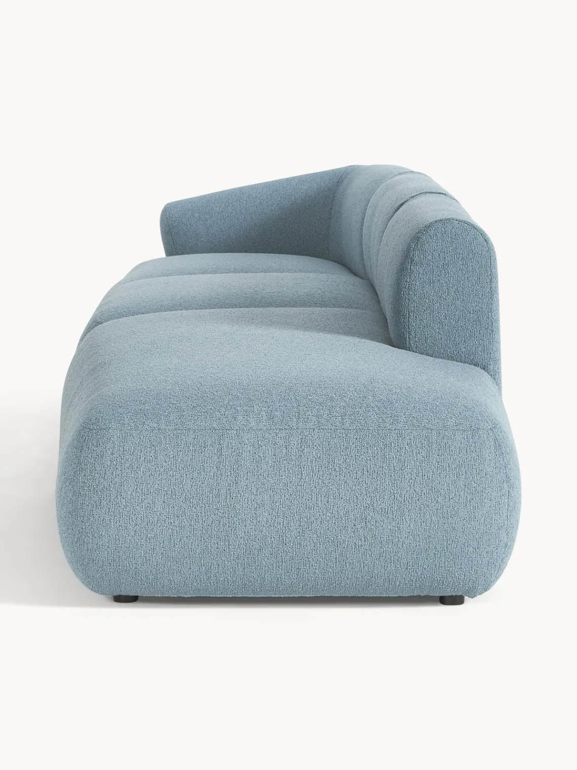 Sofás>Westwing Collection Diván modular grande en tejido bouclé Sofia Bouclé azul