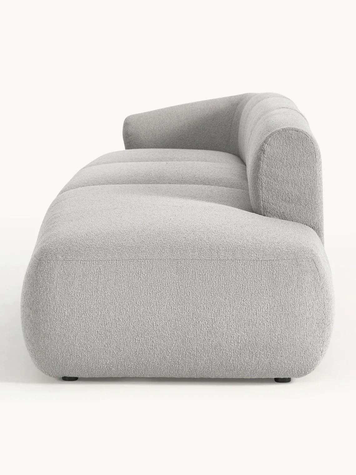 Sofás>Westwing Collection Diván modular grande en tejido bouclé Sofia Bouclé gris claro