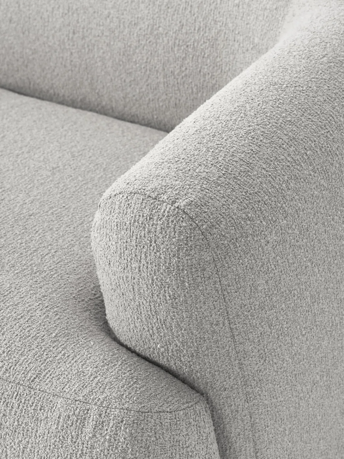 Sofás>Westwing Collection Diván modular grande en tejido bouclé Sofia Bouclé gris claro