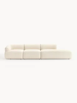 Sofás>Westwing Collection Diván modular grande en tejido bouclé Sofia Bouclé blanco Off White