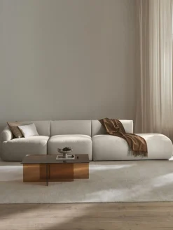 Sofás>Westwing Collection Diván modular grande en tejido bouclé Sofia Bouclé blanco Off White