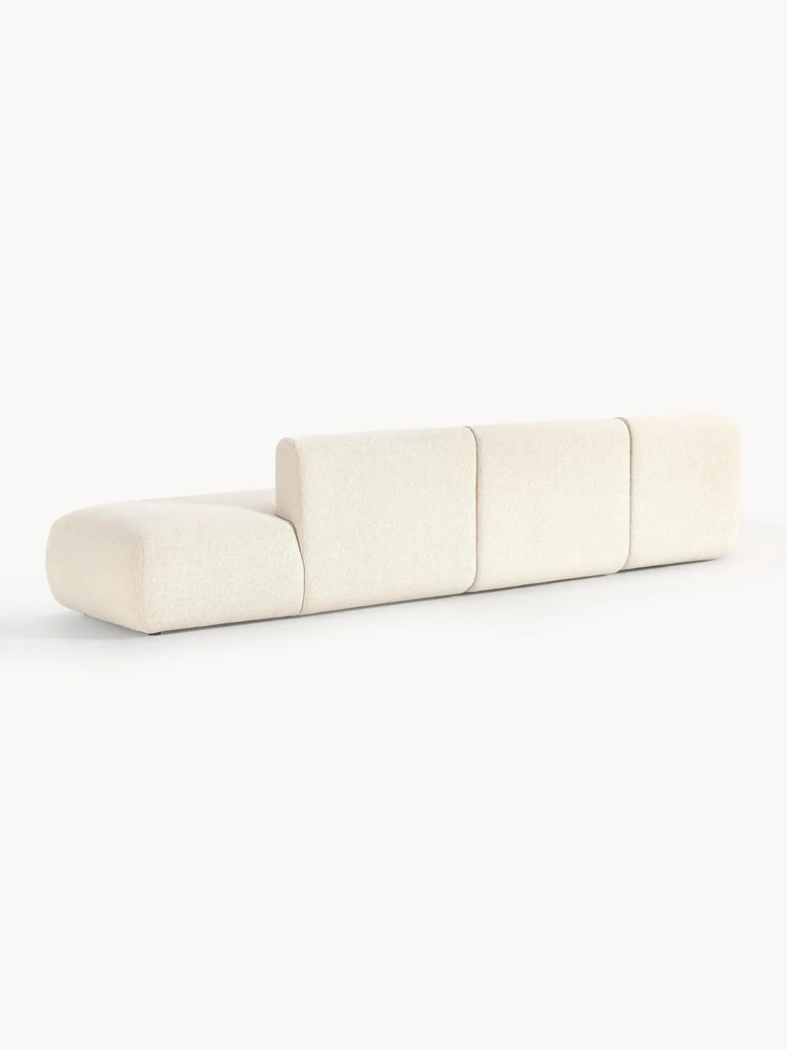 Sofás>Westwing Collection Diván modular grande en tejido bouclé Sofia Bouclé blanco Off White