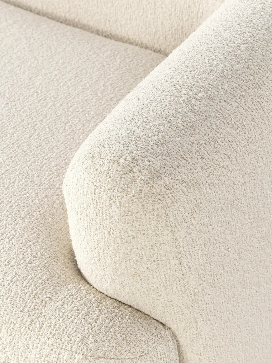 Sofás>Westwing Collection Diván modular grande en tejido bouclé Sofia Bouclé blanco Off White