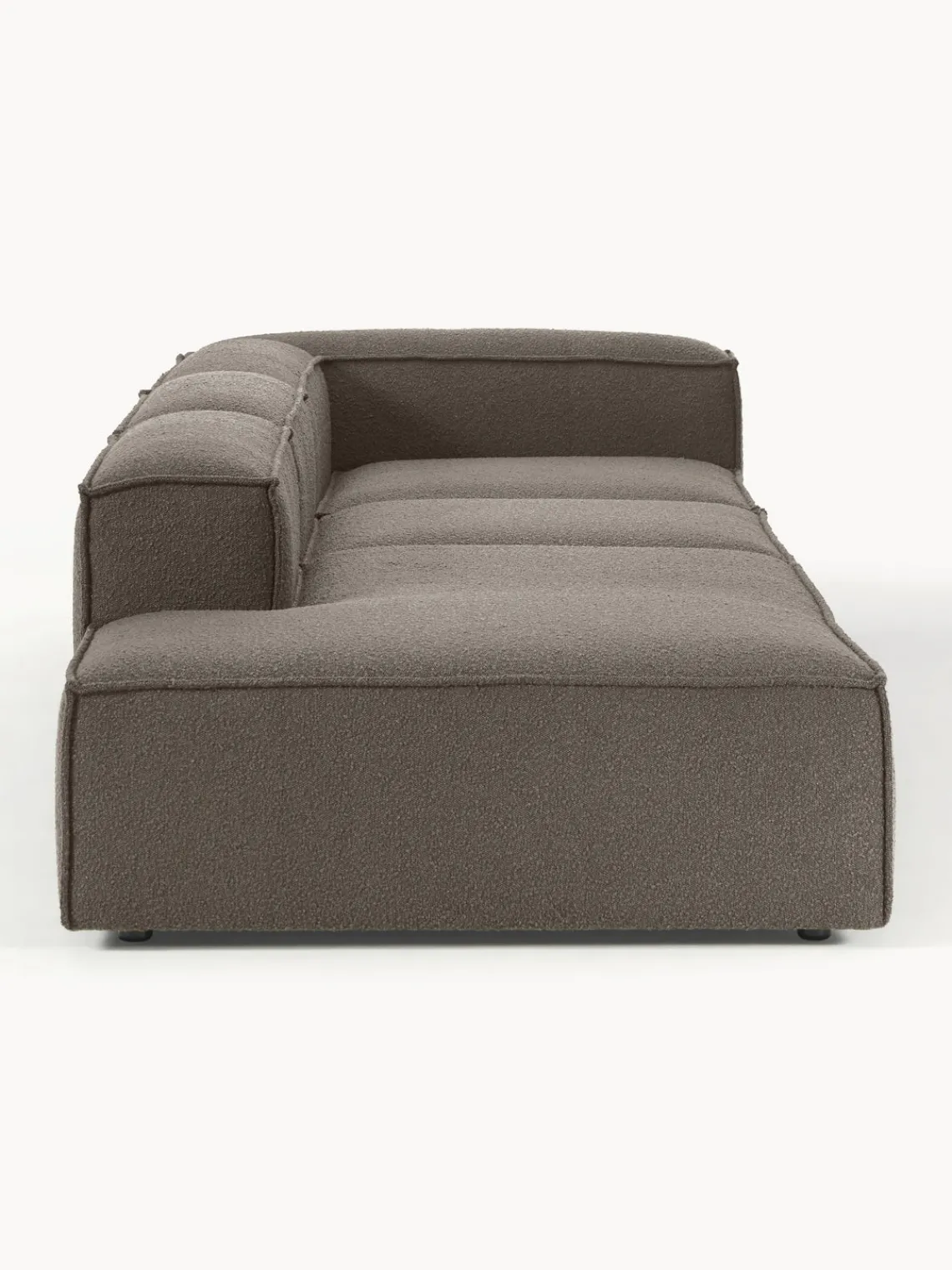 Sofás>Westwing Collection Diván modular grande en tejido bouclé Lennon Bouclé greige