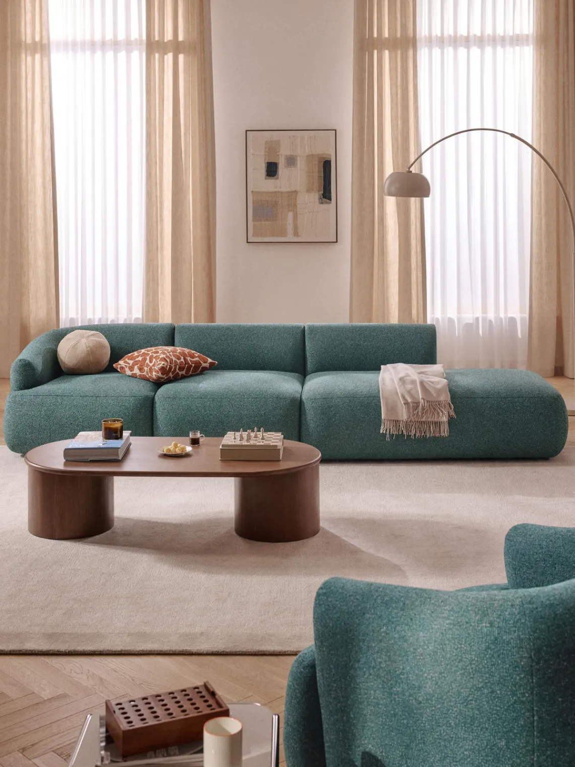 Sale Diván modular grande en tejido bouclé Sofia Sofás