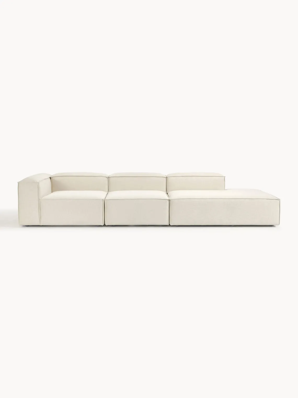 Sofás>Westwing Collection Diván modular grande Lennon Tejido blanco Off White