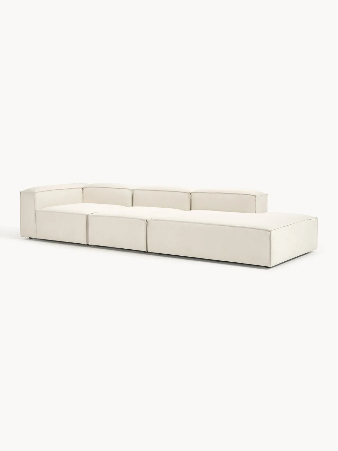 Sofás>Westwing Collection Diván modular grande Lennon Tejido blanco Off White