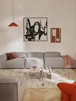 Sofás>Westwing Collection Diván modular grande Lennon Tejido gris