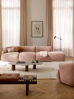 Sofás>Westwing Collection Diván modular grande Sofia Terciopelo melocotón