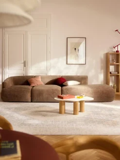 Sofás>Westwing Collection Diván modular grande Sofia Terciopelo marrón