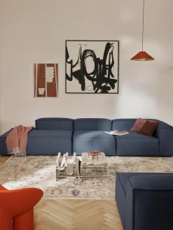 Sofás>Westwing Collection Diván modular Lennon Tejido azul oscuro