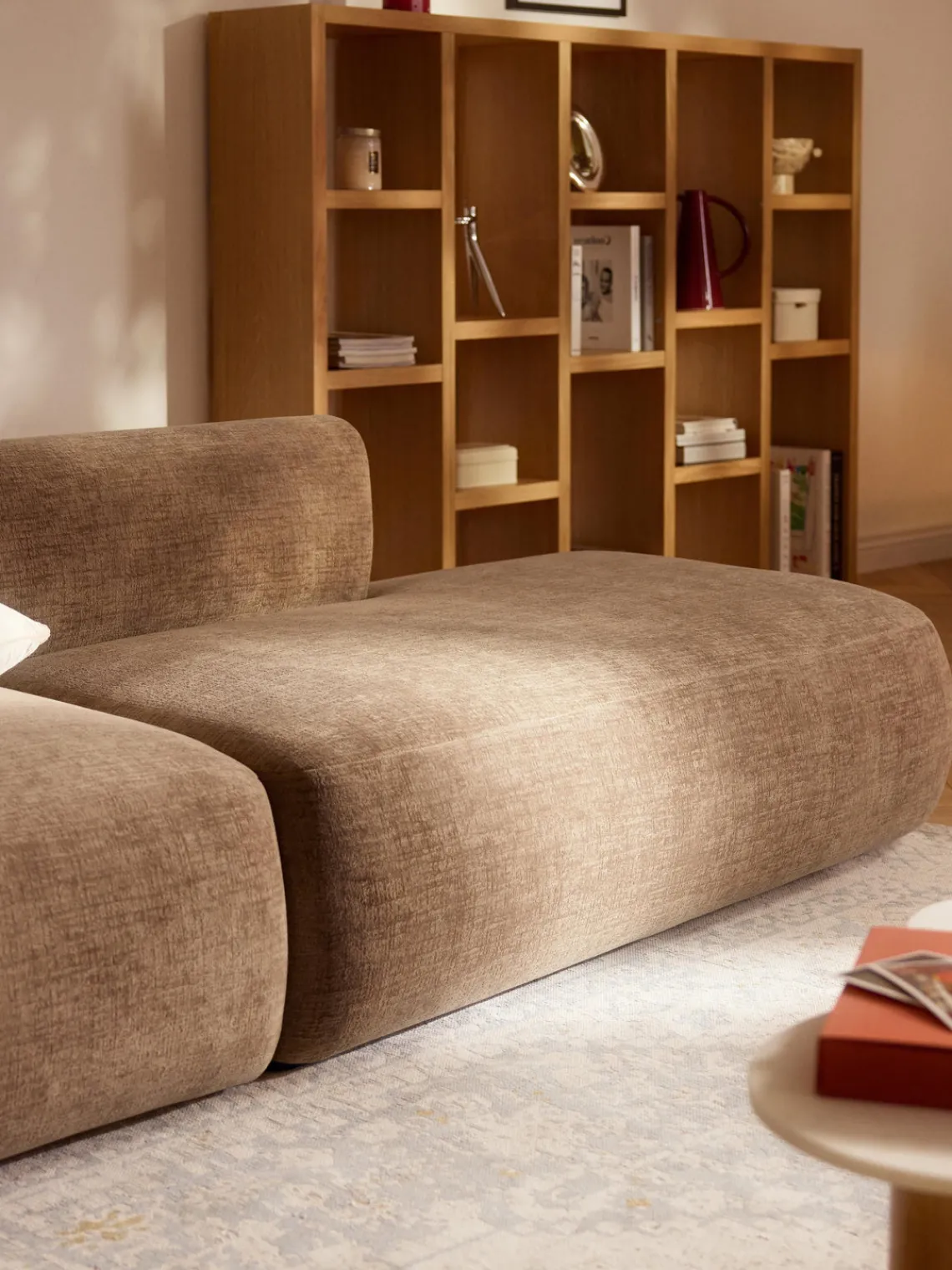 Sofás>Westwing Collection Diván modular Sofia Terciopelo marrón